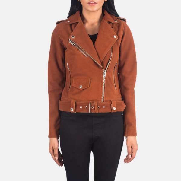 Brown Suede Alison Biker Jacket