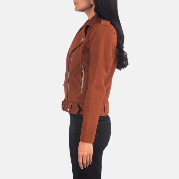 Brown Suede Alison Biker Jacket