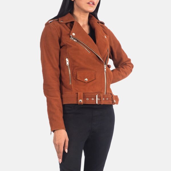 Brown Suede Alison Biker Jacket