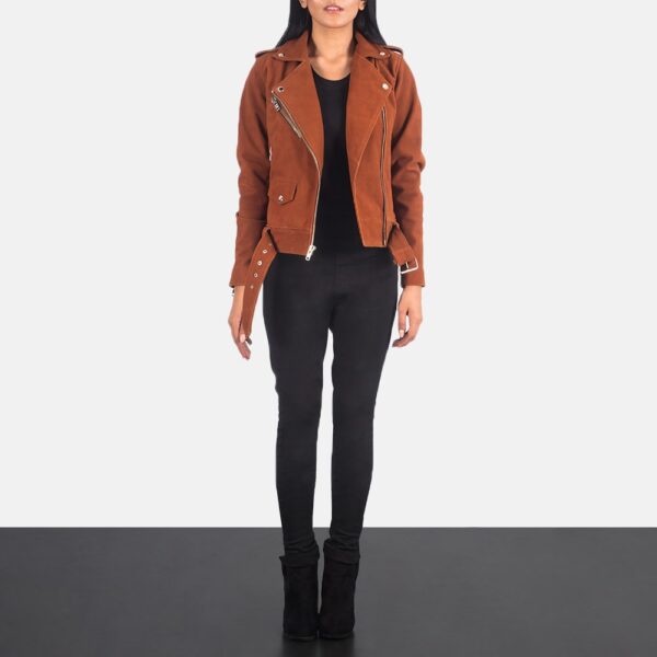 Brown Suede Alison Biker Jacket