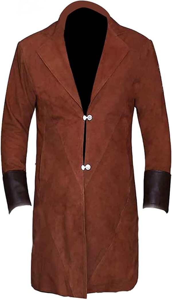 Men's Firefly Malcolm Reynolds Suede Leather Trench Coat Costume