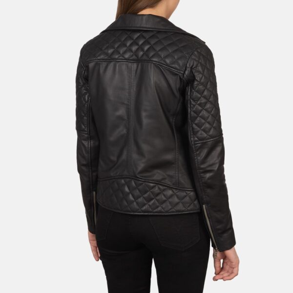 Quilted Black Biker Jacket for Women - Carolyn