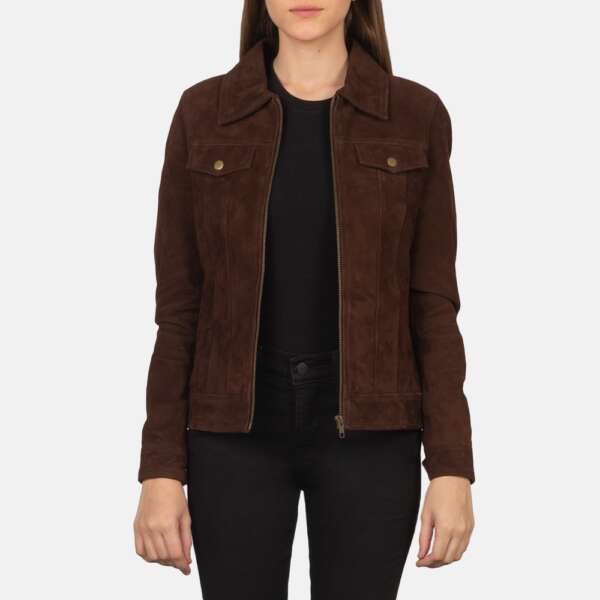 Suzy Mocha Suede Truck Style Jacket