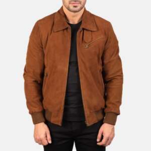 Tomchi Suede Leather Jacket in Tan