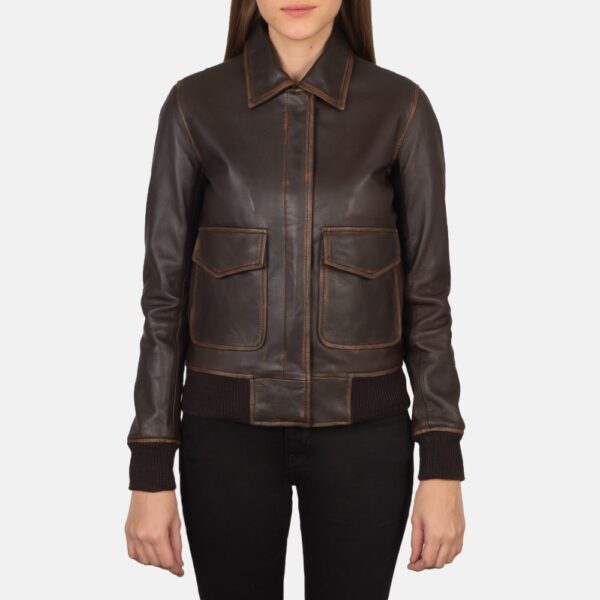 Westa Brown Leather A-2 Bomber Jacket