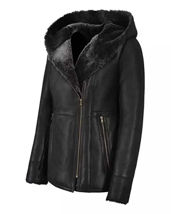 Effortless Elegance Women's Long Hooded Fur Shearling Jacket