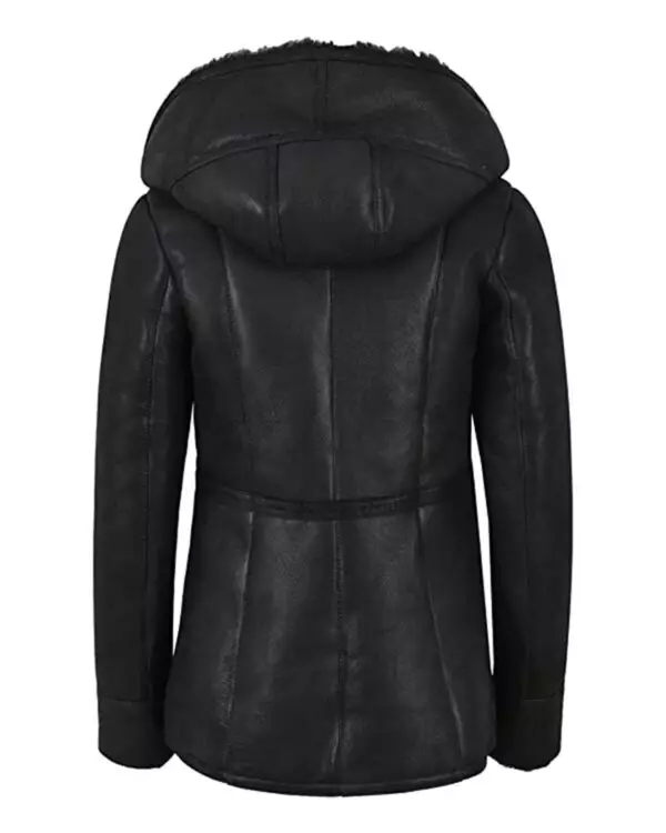 Effortless Elegance Women's Long Hooded Fur Shearling Jacket