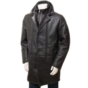 Men’s Black Sheepskin Coat: Molton