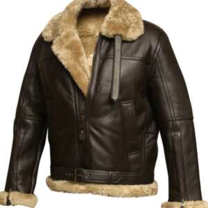 RAF B3 Aviator Brown Bomber Real Shearling Real Sheepskin Leather