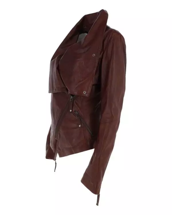 Redefining Style Women's Oxblood Biker Leather Jacket