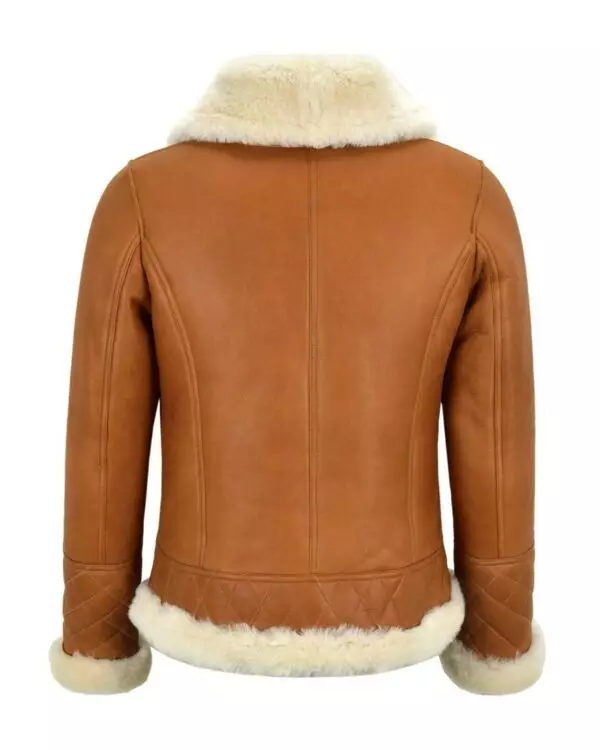 Timeless Sophistication Women's Tan Brown Sheepskin Leather Bomber Jacket